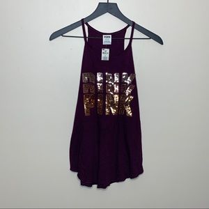 Victoria’s Secret PINK burgundy tank with sequins